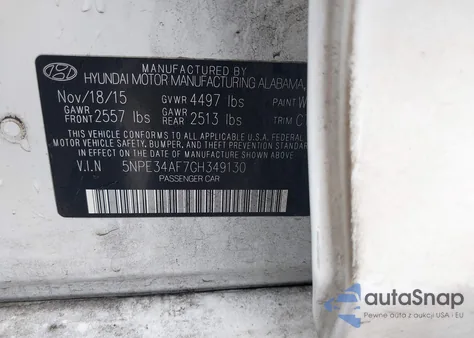 2016 Hyundai Sonata Sport z USA, uszkodzony, nr VIN 5NPE34AF7GH349130